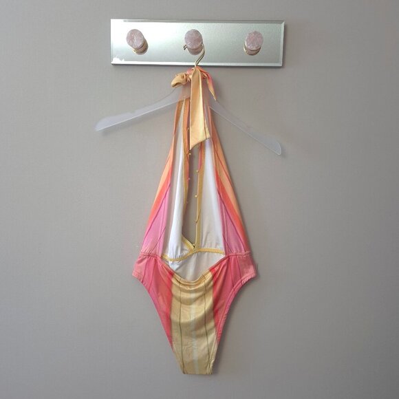 NWT Rococo Sand ruffle, asymmetric hem dress & halter one piece swimsuit set, S - Picture 13 of 14